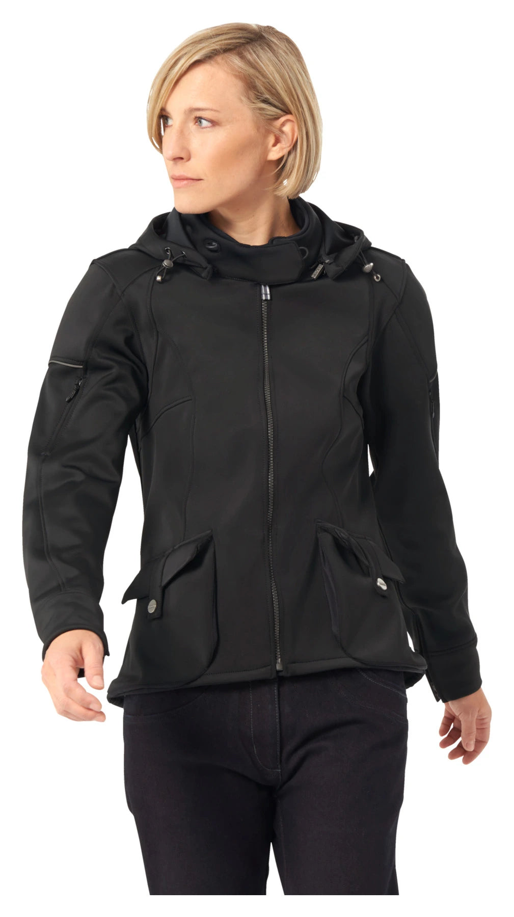 Sieviešu ūdensizturīga softshell motojaka Vanucci VUJ-1 — Melna